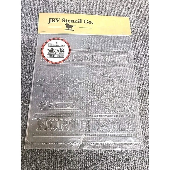 NEW JRV 15mil Reusable Christmas Reindeer Feed Stencil 8.75"x8" - Picture 2 of 3